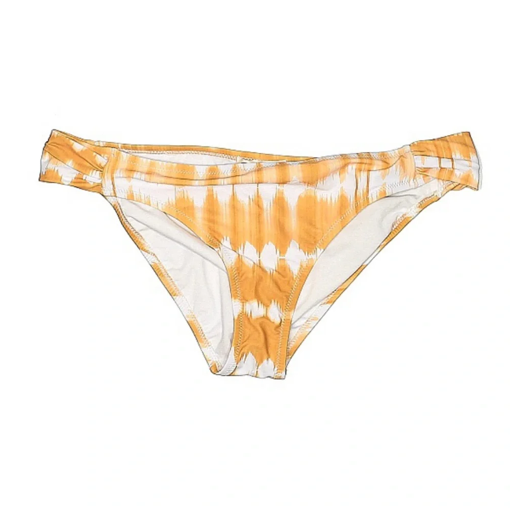 JESSICA SIMPSON Tie Dye Bikini Bottom NWT Large Tan White Pool Swim